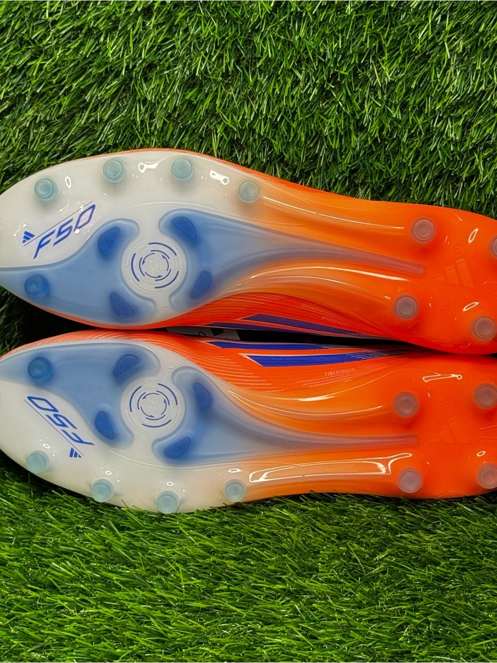 Size 13 - Mens Adidas F50 Elite AG Soccer Cleats Beam Orange Blue - JH7637 - Picture 6 of 10